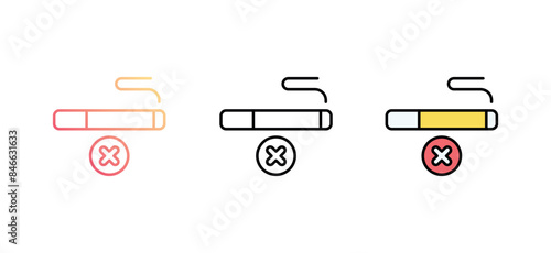No Smoking icon design with white background stock illustration