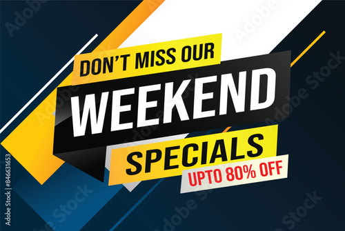weekend specials word concept vector illustration and 3d style, landing page, template, ui, web, mobile app, poster, banner, flyer, background, gift card, coupon, label, wallpaper

