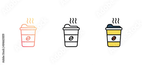 Wallpaper Mural Coffee Cup icon design with white background stock illustration Torontodigital.ca