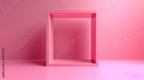 A pink box with a white frame