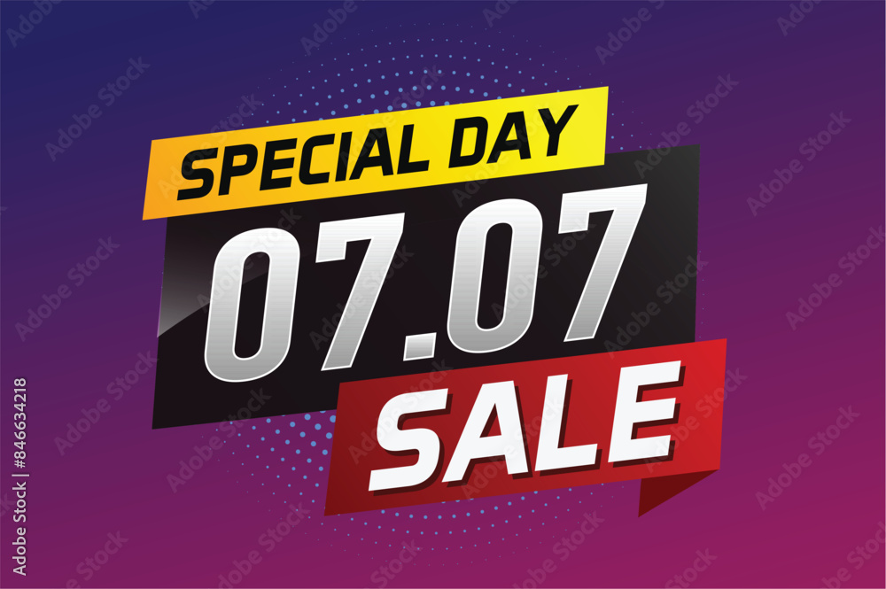 7.7 Special day sale word concept vector illustration with ribbon and 3d style for use landing page, template, ui, web, mobile app, poster, banner, flyer, background, gift card, coupon
7.7 Special day sale word concept vector illustration with ribbon and 3d style for use landing page, template, ui, web, mobile app, poster, banner, flyer, background, gift card, coupon