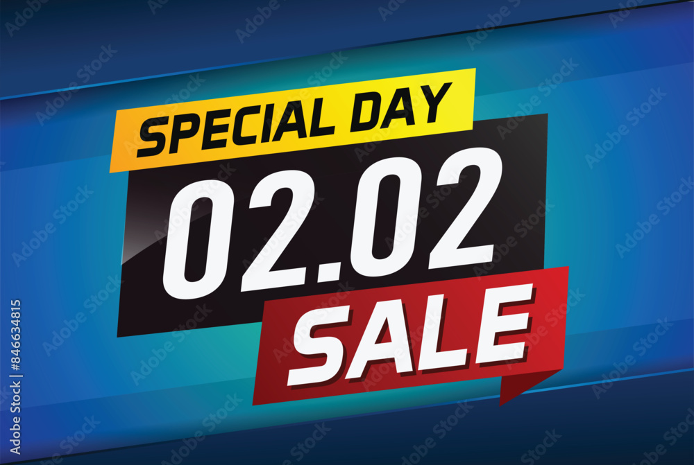 2.2 Special day sale word concept vector illustration with ribbon and 3d style for use landing page, template, ui, web, mobile app, poster, banner, flyer, background, gift card, coupon

