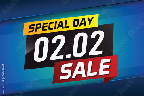 2.2 Special day sale word concept vector illustration with ribbon and 3d style for use landing page, template, ui, web, mobile app, poster, banner, flyer, background, gift card, coupon

