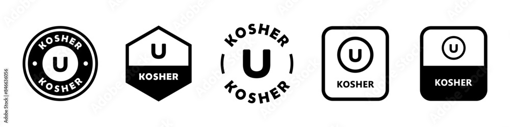 Kosher - vector signs for product packaging label. Kosher - vector signs for product packaging label.