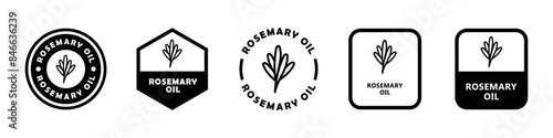 Rosemary Oil - vector signs for product packaging label.