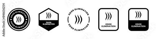 Odor Elimination - vector sign for product packaging label.