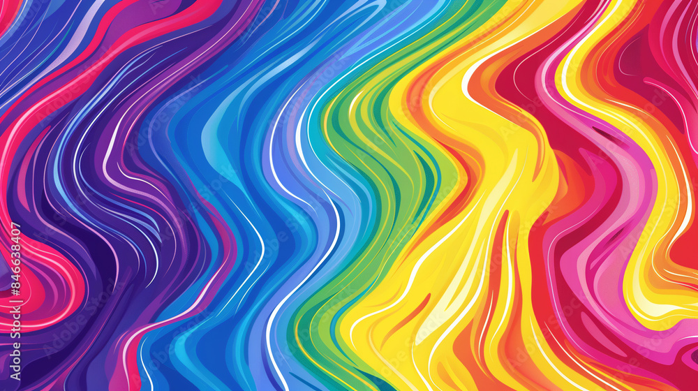 Abstract striped rainbow wavy oil painting background. Paint texture. Retro style. Abstract striped rainbow wavy oil painting background. Paint texture. Retro style.