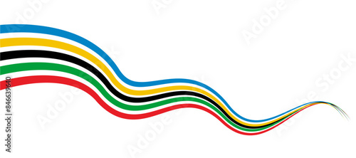 Paris Olympics games 2024  abstract rainbow wavy stripes. vector illustration