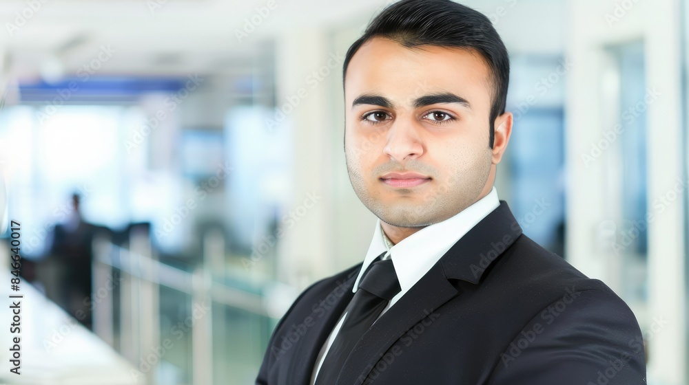 Indian Businessman in Modern Office - Professional Portrait in Suit and Tie Indian Businessman in Modern Office - Professional Portrait in Suit and Tie