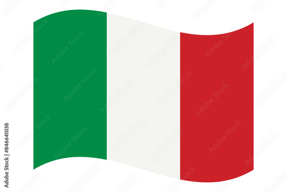 Wavy flag of Italy, isolated on a transparent background. Italian flag. Vector illustration Wavy flag of Italy, isolated on a transparent background. Italian flag. Vector illustration