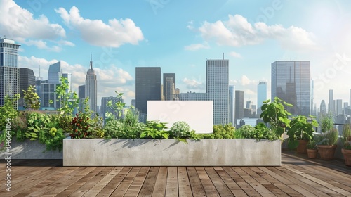City Oasis Urban Rooftop Farm with Business Cards Herbs and Skyline Views © ASoullife