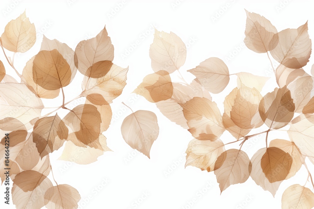 Autumn leaves pattern in neutral tones Autumn leaves pattern in neutral tones