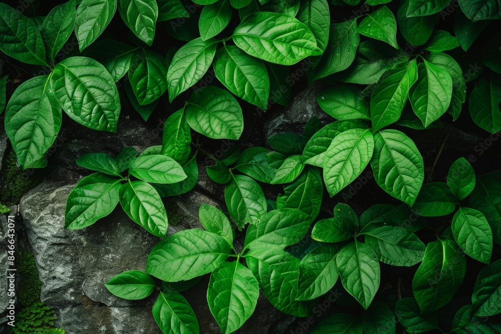 Lush green leaves texture background in natural environment Lush green leaves texture background in natural environment