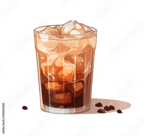 Iced coffee isolated vector style with transparent background illustration