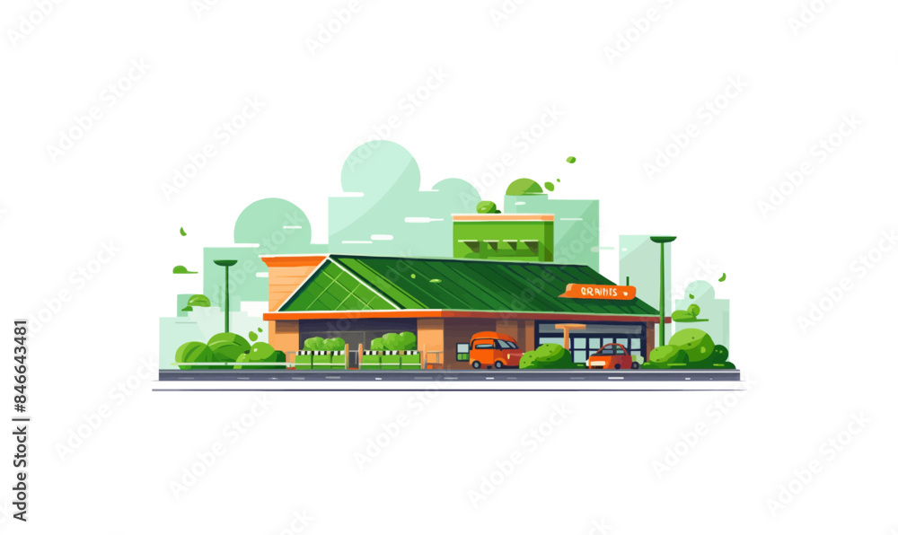 Naklejka premium Supermarket vector flat minimalistic isolated illustration