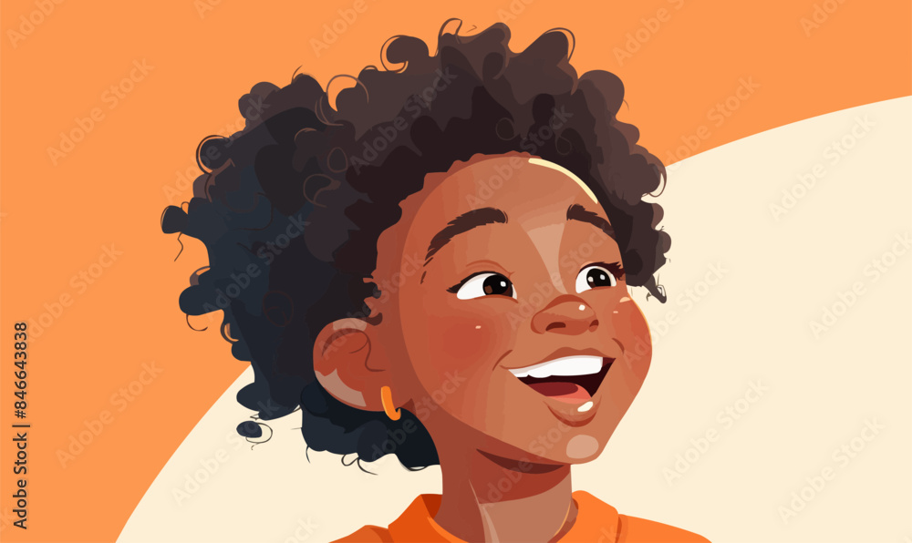 happy black kid close up vector flat isolated vector style illustration happy black kid close up vector flat isolated vector style illustration