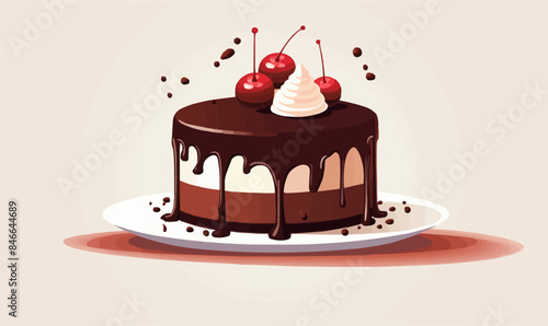 chocolate cake vector flat minimalistic isolated vector style illustration