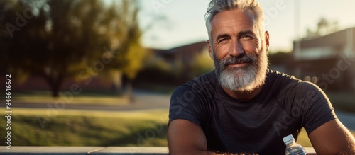 Middle-aged man holding a w...