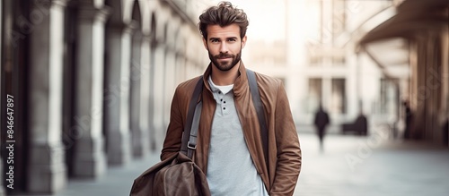 Stylish young man with a ba...
