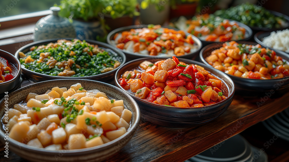 Beautiful Asian dishes, delicious restaurant Beautiful Asian dishes, delicious restaurant