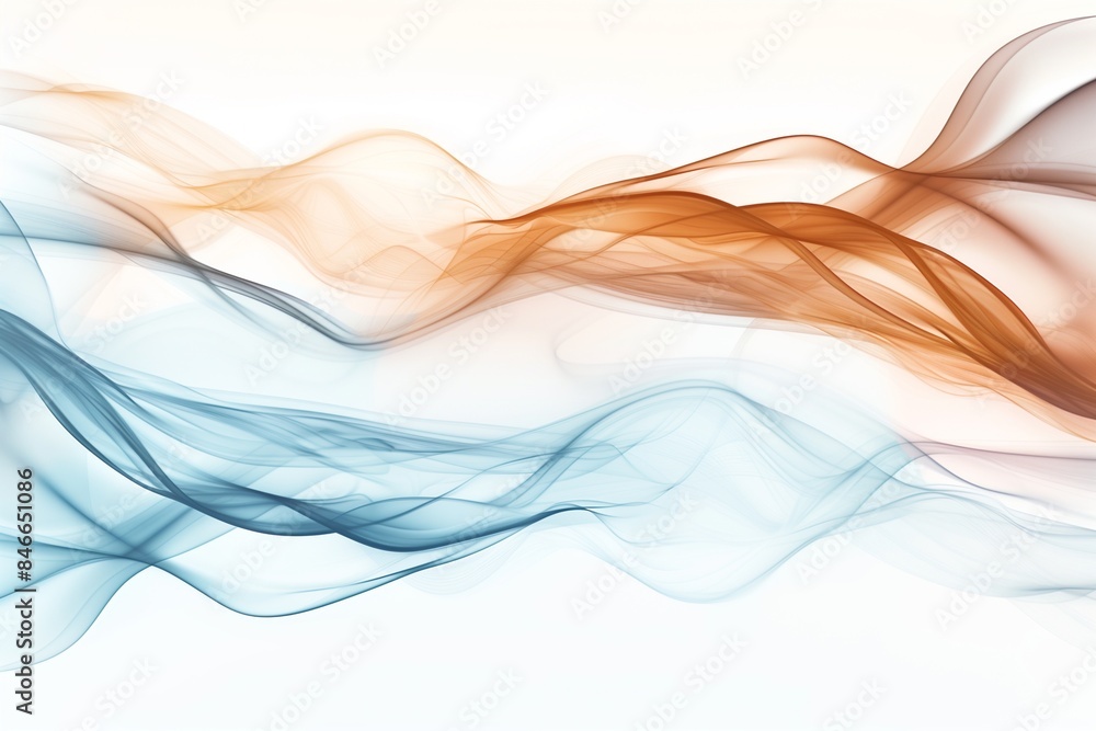 Vector illustration of brown and blue waves on a white canvas, mimicking a smoke effect. Vector illustration of brown and blue waves on a white canvas, mimicking a smoke effect.