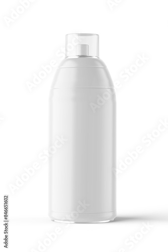 Blank Hair Spray Bottles with Clear Caps on a White Background