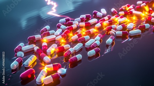 Pharmaceutical Power Lightningfast Medication Array Innovative Healthcare Concept photo