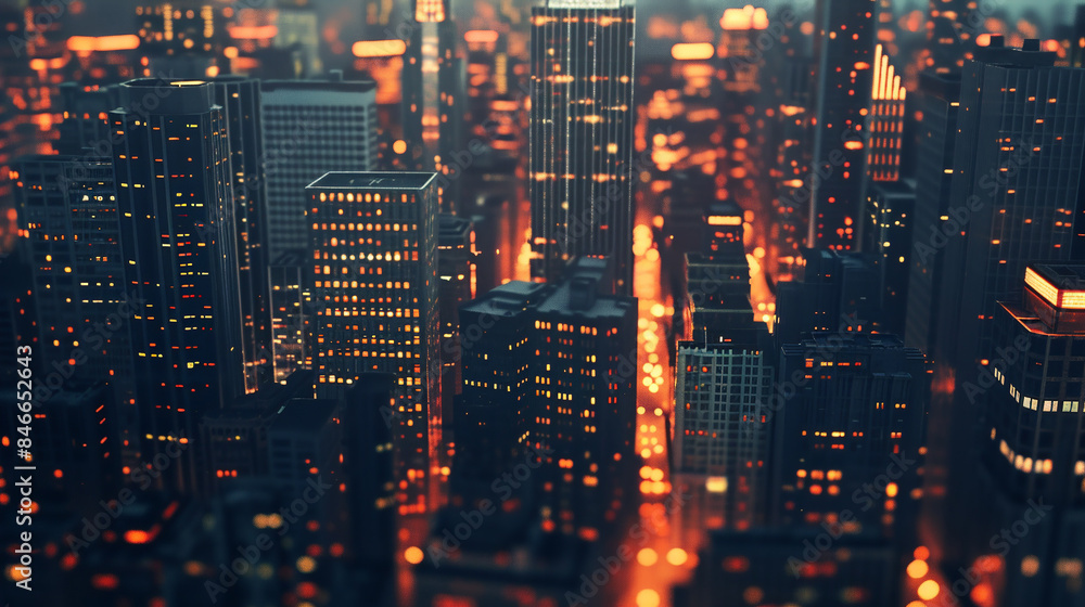 Panorama of the night city. Panorama of the night city.
