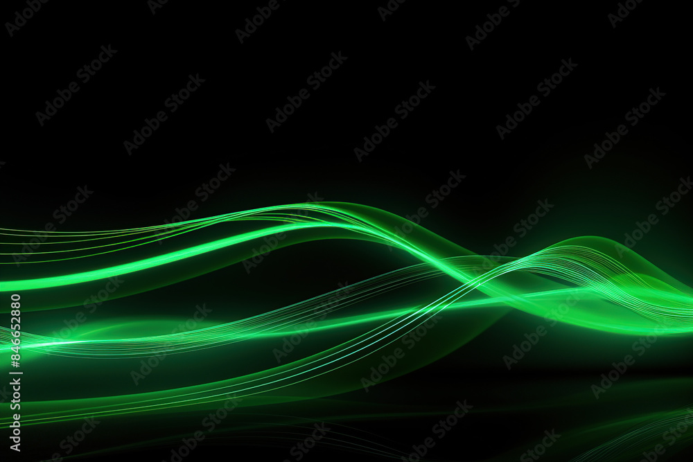 Green neon lines over black background Green neon lines over black background