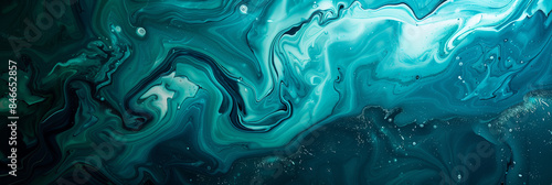 Swirling teal patterns create a mesmerizing abstract design resembling a marble texture. © DreamyStudio