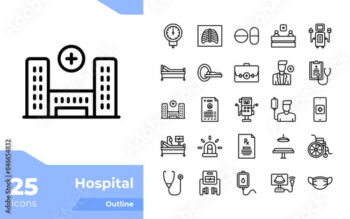 Hospital Outline Icons