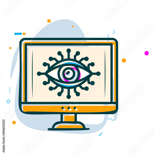 Computer Vision convnet concept, Convolutional Neural Networks vector icon design, Artificial general intelligence symbol Natural Language Processing sign, Machine and Deep Learning stock illustration photo
