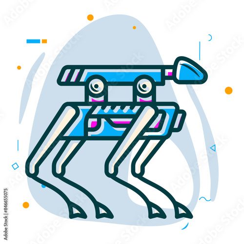 Artificially intelligent Robotic pets concept, imaginary animals characters vector design, Artificial general intelligence symbol, Natural Language Processing sign, Machine Deep Learning illustration