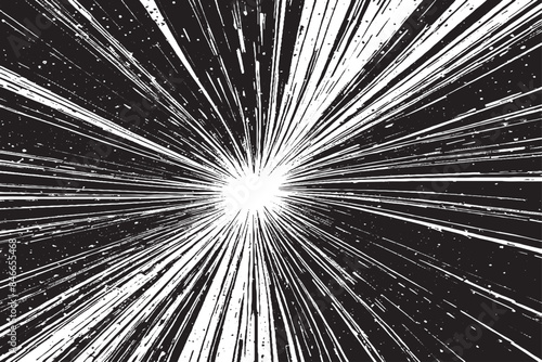 Wallpaper Mural Dynamic Monochrome Sunburst: Explosive Comic Burst with Radial Lines for Superhero Action Torontodigital.ca