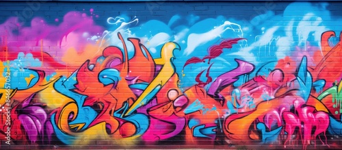 Colorful street art graffit...