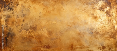 Abstract grunge background for design featuring the texture of golden decorative plaster or concrete, suitable for a variety of projects with copy space image. © vxnaghiyev