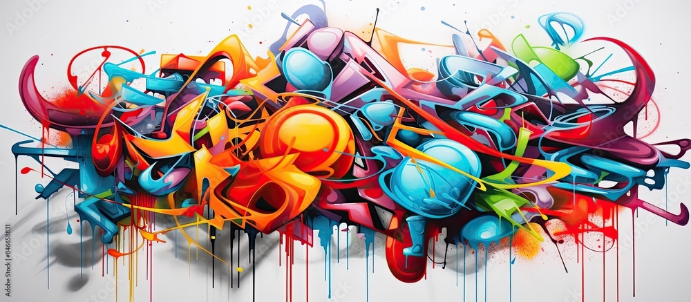 Obraz premium Graffiti street art culture with spray paint creating an abstract concept with a copy space image.