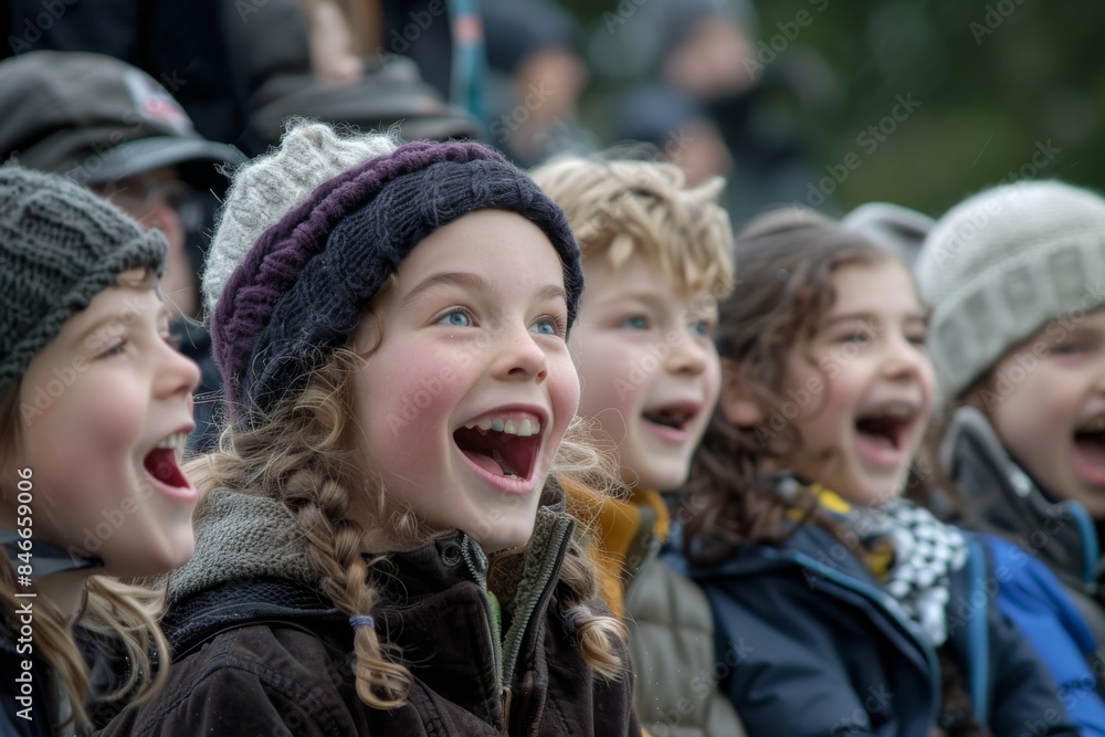 Children at a concert in support of climate change Children at a concert in support of climate change