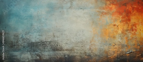 A weathered wall with faded...