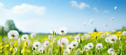 Scenic view with dandelions...