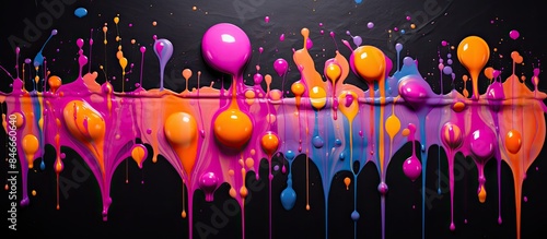 Vibrant wet paint drops in ...
