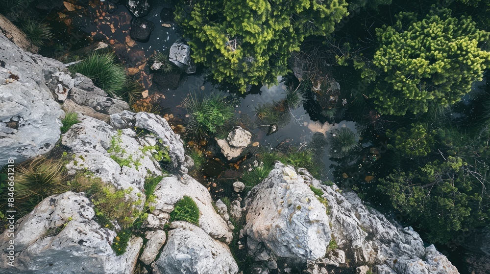 Top View of Rocks in Natural Surroundings Top View of Rocks in Natural Surroundings