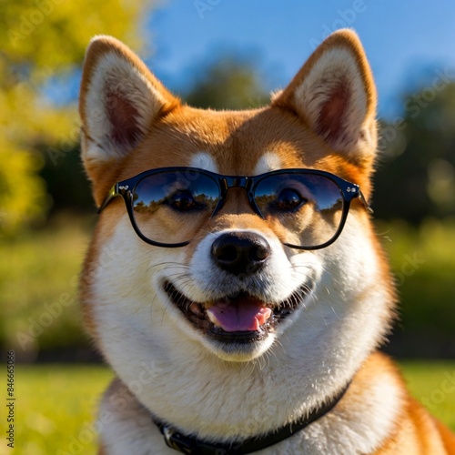 眼鏡をした柴犬 © 聡 桜庭