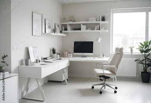 minimalist interior design style futuristic home office sleek furniture state of the art technology