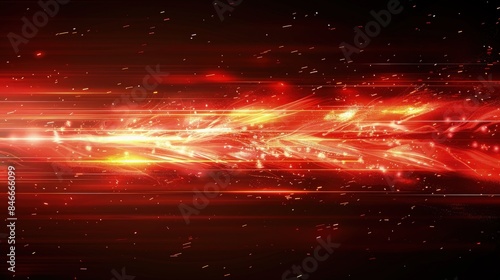 Lightspeed. Curve streak trail line. Fast light speed line. Long red way effect. Glowing exposure. Blurred motion. Sparkling flow. abstract dynamic dark background