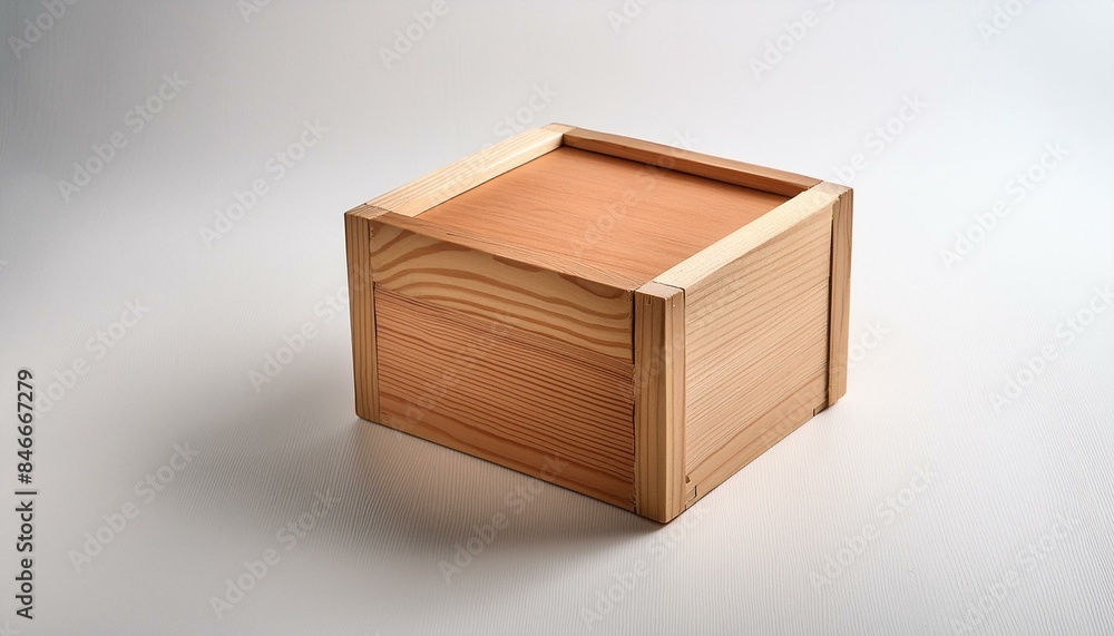 wooden box on a clean white background wooden box on a clean white background