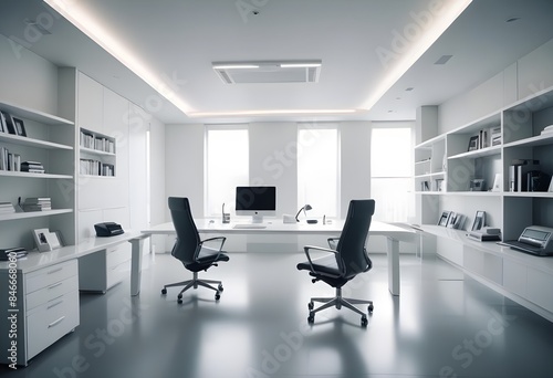 minimalist interior design style futuristic home office sleek furniture state of the art technology