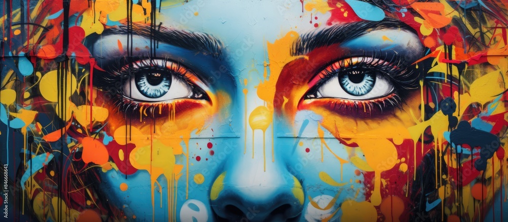 Vibrant street art poster with copy space image. Vibrant street art poster with copy space image.