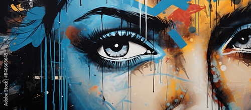 Street art with graffiti de...