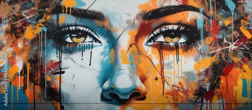 Abstract picture on wall wi...